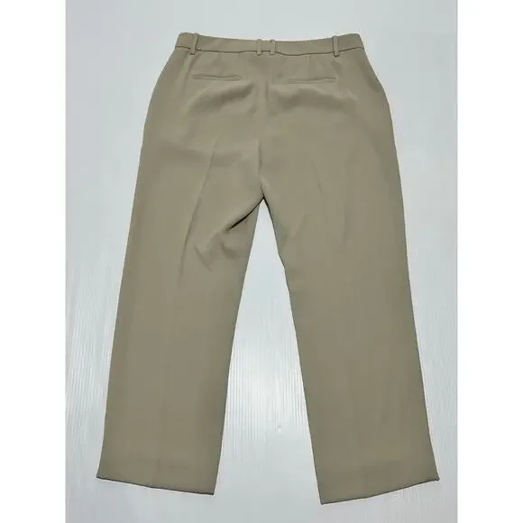 Vince Tailored Straight Pants Women's 12 Sepia Crepe Fit Slash Pockets NWT $345